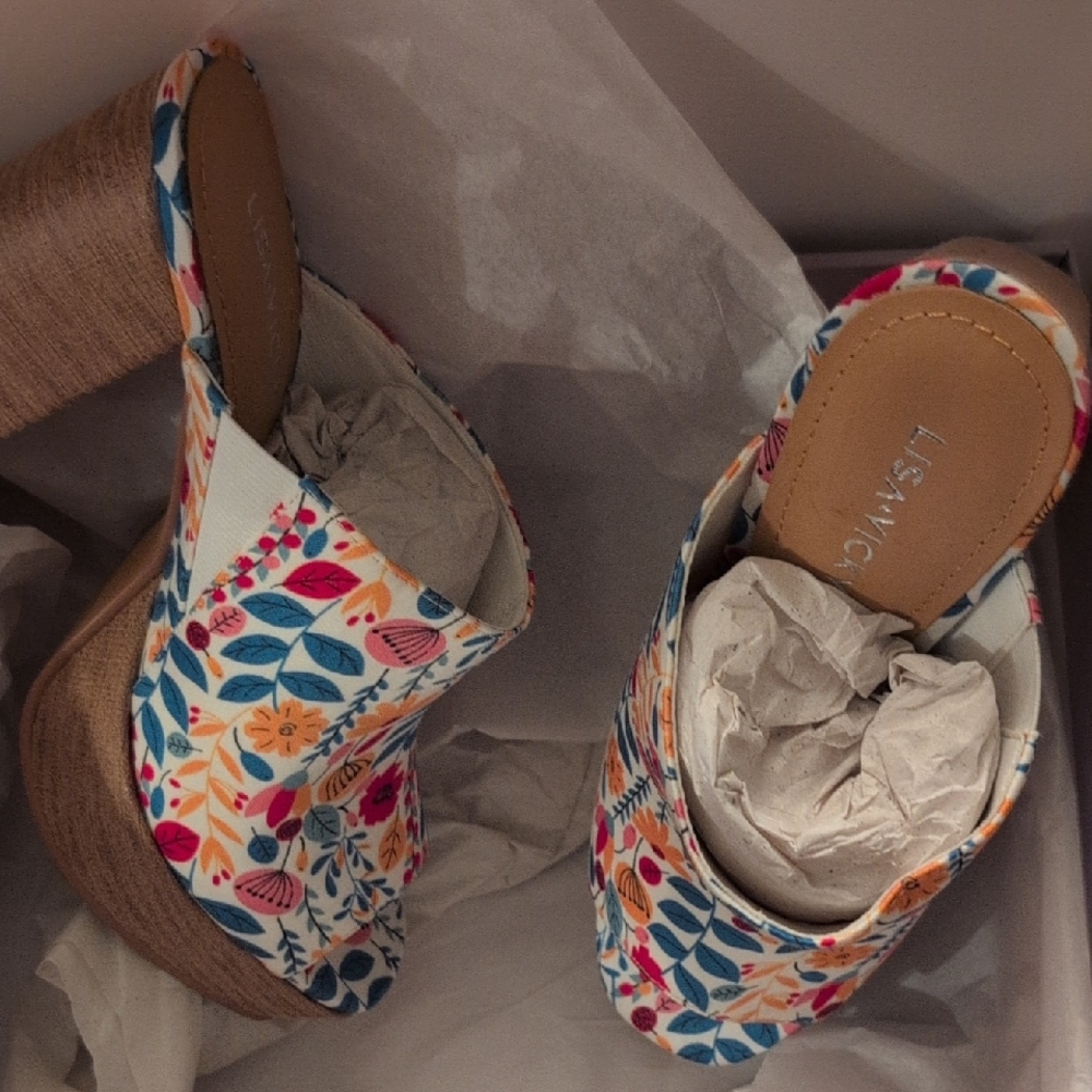 Colorful Floral Mules by Les Néréides